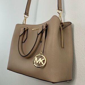Michael Kors | Camille Tan Leather Shoulder Bag
